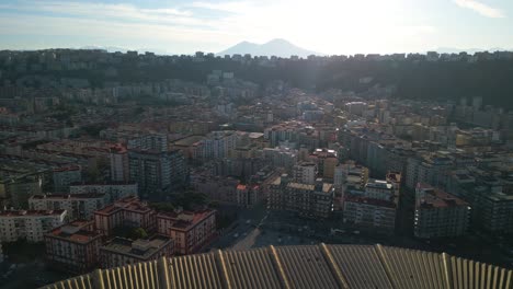 Drone-Shot-Reveals-SSC-Napoli-Football-Stadium-in-Fuorigrotta,-Naples-Suburb