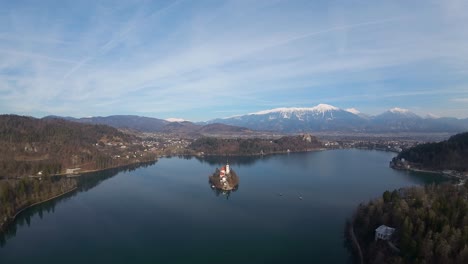Profile-view-of-Bled-lake-during-daytime-in-Slovenia