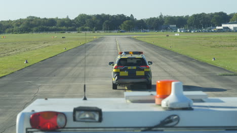 Plane-being-towed-at-Cologne-airport,-Germany