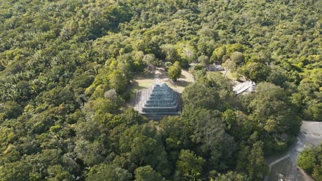 The-pyramid-of-theTemple-1-at-Chacchoben,-Mayan-archeological-site,-Quintana-Roo,-Mexico