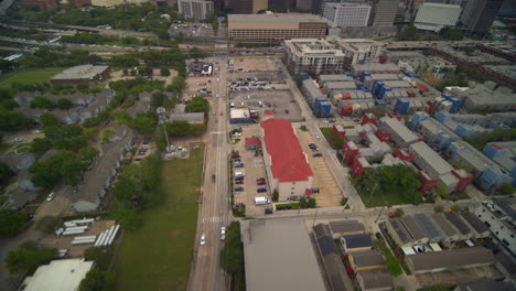 Un-Dron-De-Gran-Angular-Revela-Una-Toma-Del-Centro-De-Houston,-Texas