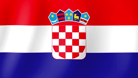 Animation-Der-Im-Wind-Wehenden-Kroatischen-Flagge