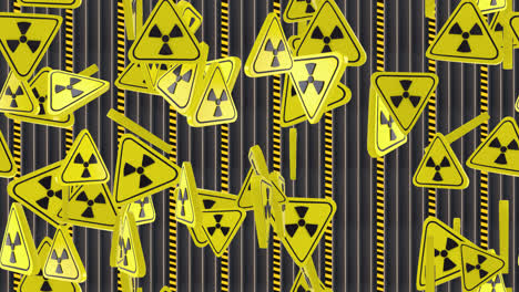 Warnung-Gefahr-Vorsicht-Beschilderung-Strahlung-Schleife-Kachel-Hintergrund-Wirbeln