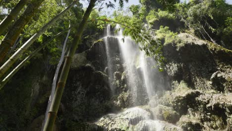 Close-up-Tumalog-waterfall-with-water-falling-down-high-cliff-waterfall-in-the-Philippines