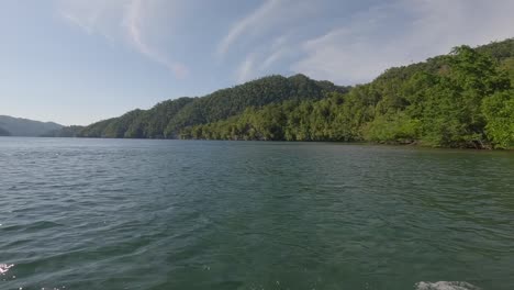 Exploring-The-Amazing-Blue-River-Kali-Biru-In-Raja-Ampat,-West-Papua,-Indonesia