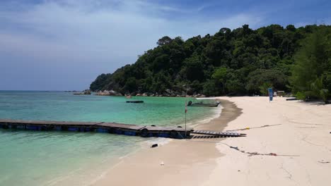 Seychellen-Strand-Palmen-Glatte-Felsen