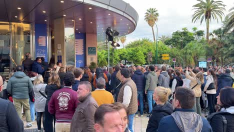 Malaga-Film-Festival-movie-celebrity-people-waiting-in-front-of-expensive-hotel