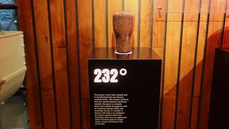 Exhibit-of-roasted-barley-at-232-degrees,-explaining-the-malting-process