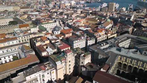 Beautiful-Aerial-View-Above-Downtown-Naples,-Italy