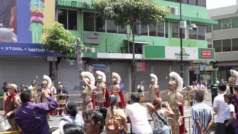 Actors-Dressed-as-Roman-Soldiers-March-During-Reenactment-of-Crucifixion-on-Good-Friday