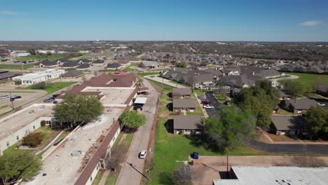 Luftaufnahmen-Von-Gebäuden-Und-Einem-Viertel-In-Weatherford,-Texas