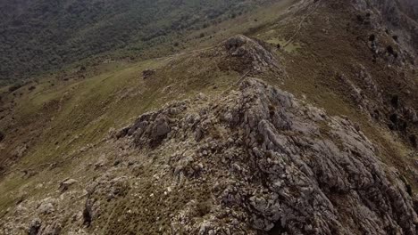 Aerial-of-wild-mountain-scenery-in-Corsica