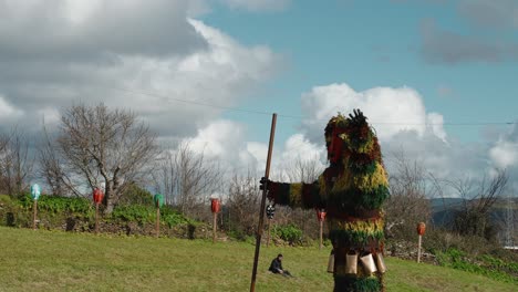 Effigy-of-Careto-Amidst-Rural-Podence-Setting,-Portugal