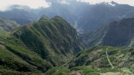 Flying-Over-Miradouro-Lombo-Do-Mouro-Viewpoint-Near-Ponta-do-Sol,-Madeira-Islands-In-Portugal