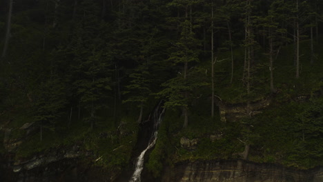 Wasserfall-Stürzt-Aus-Küstenwald,-Oregon-In-Den-Pazifischen-Ozean