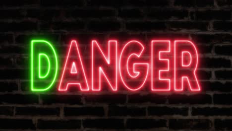 A-retro-vaporwave-ambiance-emanates-from-a-flickering-neon-sign-on-a-wall,-it-displays-a-clever-wordplay-between-anger-in-red-and-danger-in-green,-creating-a-meaningful-pun