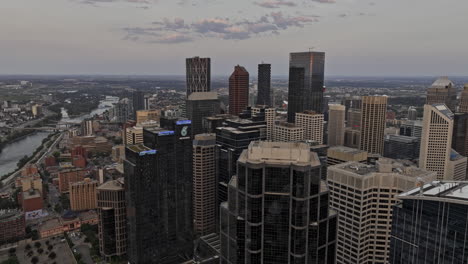 Calgary-AB-Canada-Aerial-v52-drone-flyover-and-around-Downtown-Commercial-area-capturing-urban-cityscape-with-skyscrapers-and-modern-corporate-office-towers---Shot-with-Mavic-3-Pro-Cine---July-2023