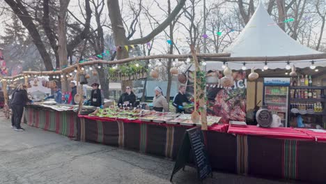 Festival-food-stalls-await-customers-at-Bulgarian-Kukeri-festival