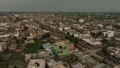 Drone-shot-of-badin-pakistan-town-and-road