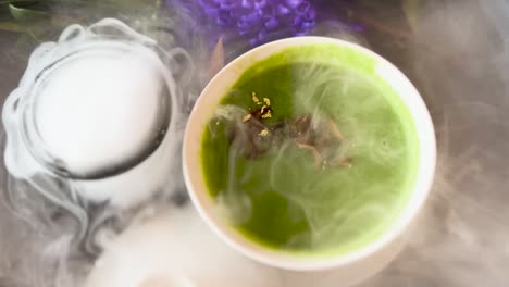 Aesthetic-Dry-Ice-Smoke-Green-Soup-Tray-Fancy-Fine-Dining