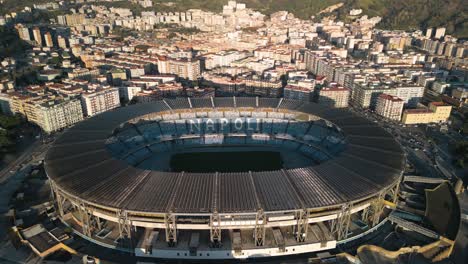 Birds-Eye-Orbiting-Drone-Shot-Above-Diego-Armando-Maradona-Stadium