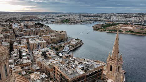 Drone-flight-over-of-Basilica-Lady-of-Mount-Carmel-church,-St