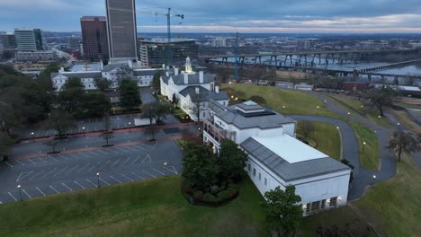 Aerial-view-of-Richmond,-Virginia-at-dusk