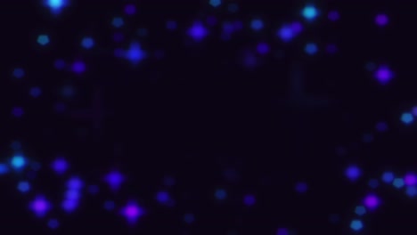 Blaue,-Rosa-Und-Violette-Sterne-Und-Lichter-Auf-Schwarzem-Hintergrund