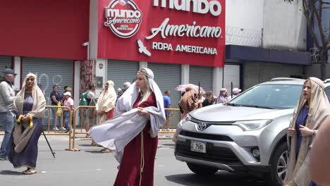 Female-Actresses-Dressed-as-Shepherds-During-Good-Friday-Reenactment