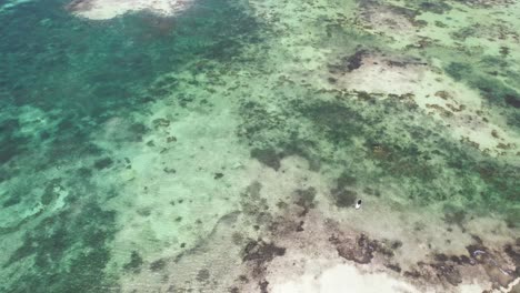 Impresionante-Vista-Aérea-De-Arrecifes-De-Coral-Saludables-En-Los-Roques,-Venezuela