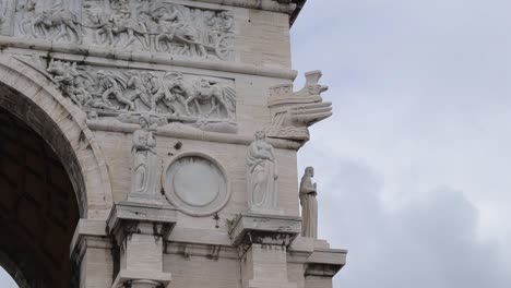 Close-up-shot-of-Monument-of-WAR-in-GENOA-in-Italy