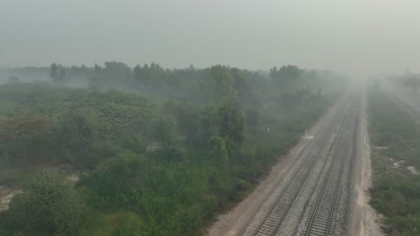 Drone-flies-sideways-over-Sahiwal-to-Multan-Road-in-punjab-it-is-very-foggy