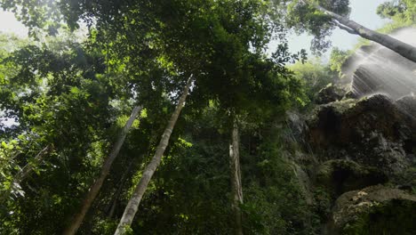 Low-angle-view-of-the-Tumalog-watterfall-with-tree-canopy-in-the-Philippines