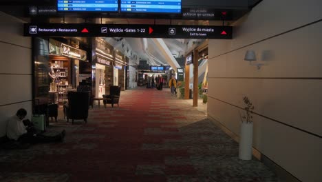 Inside-Lech-Wałęsa-airport-in-Gdańsk,-Poland