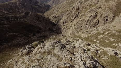 Aerial-of-wild-mountain-scenery-in-Corsica