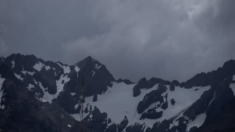 Timelapse-De-Nubes-En-El-Glaciar-Marcial-En-Ushuaia,-Patagonia,-Argentina