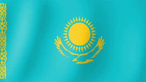 Animation-Der-Im-Wind-Wehenden-Flagge-Von-Kasachstan