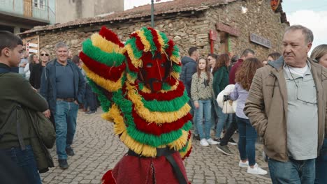 Colorful-Careto-Dances-at-Podence-Carnival,-Portugal