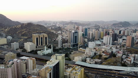 Aerial-view-of-overlooking-Makkah-cinematic