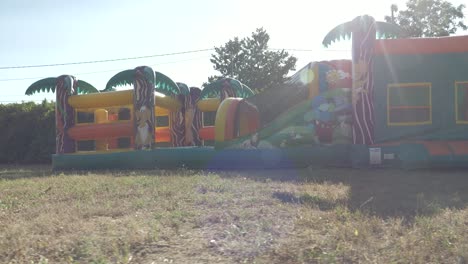 Inflated-kids'-play-area,-commonly-referred-to-as-a-bounce-house-or-inflatable-playground