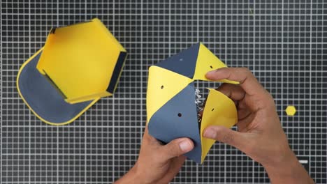 Making-3D-paper-hat,-handmade-crafts