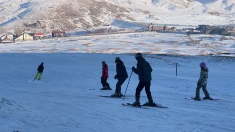 People-Playing-Ski-at-Erciyes-Mount-Down-The-Hill