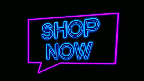 Discount-70%-percent-off-neon-light-in-speech-bubble-modern-frame-border-animation-motion-graphics-on-black-background