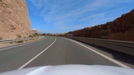 White-Car-POV-Driving-Near-Malaga-Coastline,-Spain