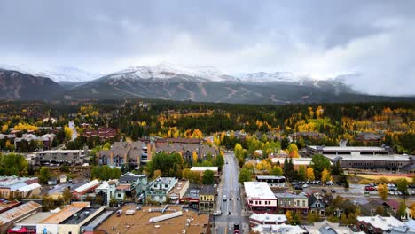 4K-Aerial-Drone-Footage-over-Breckenridge-small-downtown-in-the-Rocky-Mountains-of-Colorado