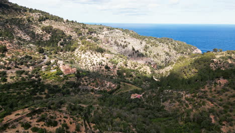 Scenic-aerial-view-of-Mediterranean-landscape-in-Mallorca