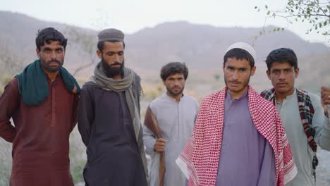 Profile-view-of-few-pakistani-people-standing-in-Khuzdar,-Balochistan,-Pakistan