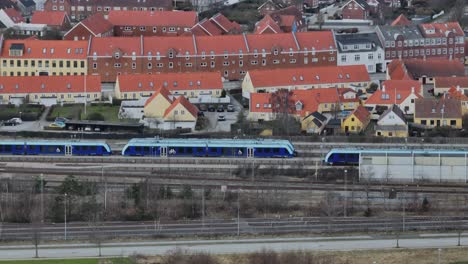 Trains-are-standing-at-the-train-station-and-waiting-for-their-turn-to-move