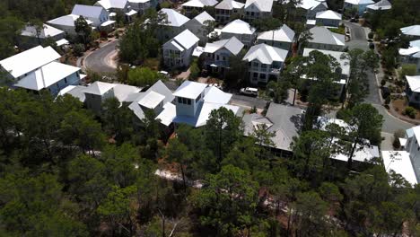 Beach-Houses-At-The-Gulfview-Circle-In-Santa-Rosa-Beach,-Florida,-United-States