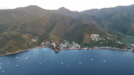 Exploring-the-Cousteau-Reserve:-Aerial-Views-of-Marine-Splendor-in-Guadeloupe,-Captured-in-60fps